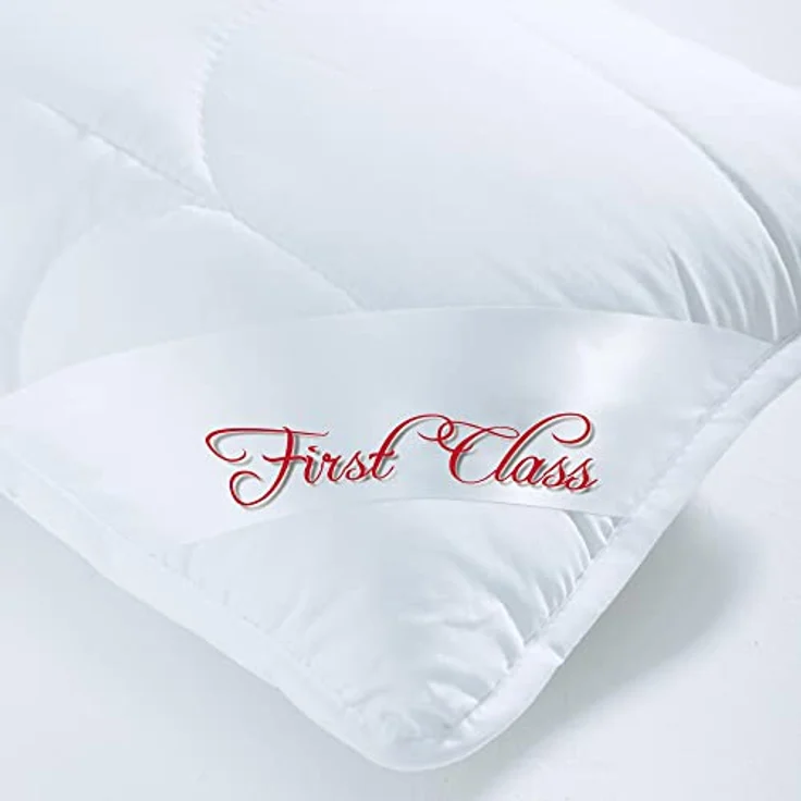 CelinaTex First Class Duo Steppdecken Winterdecke Set 135 x 200 cm mit Kopfkissen 80 x 80 cm, isolierendes Luftpolster, geeignet für Allergiker, waschbar bis 95 Grad, Mikrofaser, blau – Bild 4