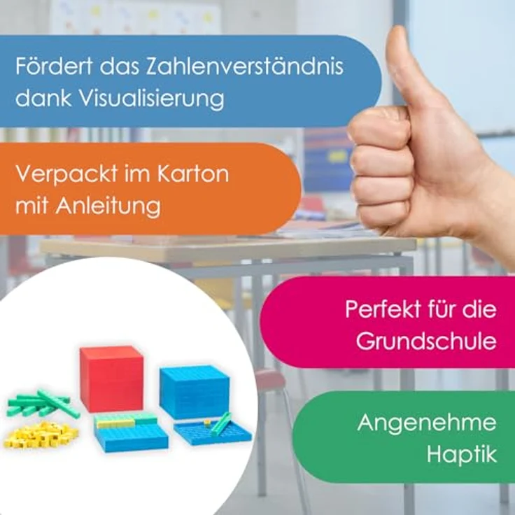 Wissner 039577.000 - Dezimalrechensatz zum Stecken,, farbig, Kunststoff, robust für die Schule, zum Rechnenlernen, empfohlen bei Rechenschwäche – Bild 6