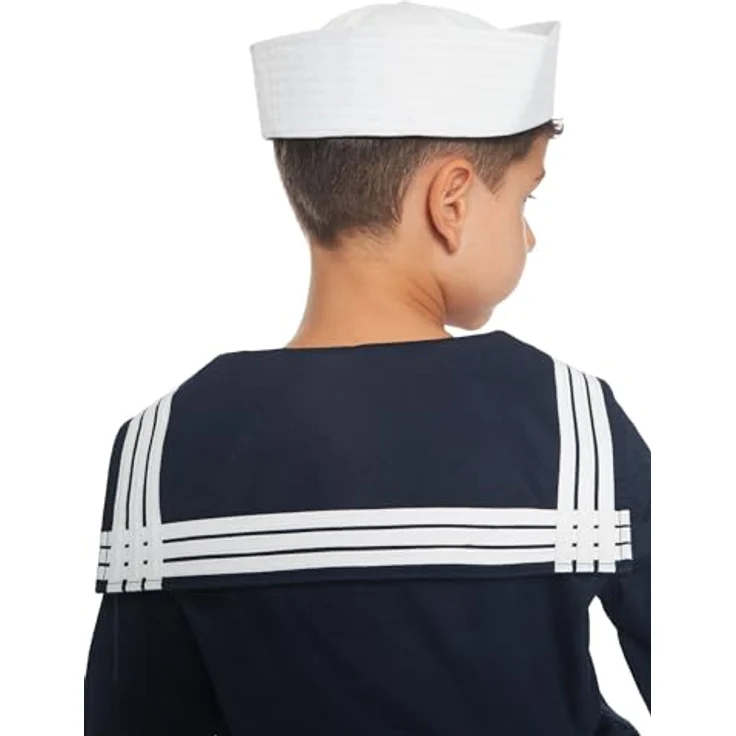 Maskworld Klassisches Matrosen Kinder-Kostüm - Verkleidung Uniform Anzug für kleine Seemänner - Größe 140, 4-teilig aus Baumwolle & Polyester – Bild 3