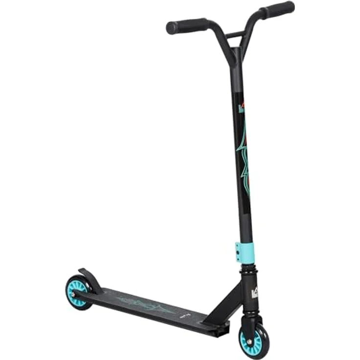 HOMCOM Stunt Scooter mit 360° Lenkung, ABEC 9 Kugellager, 100mm Kunstleder Räder, Tretroller aus Aluminium Stuntscooter bis 100kg belastbar, Kickscooter Trick Roller Funscooter für Kinder ab 14 Jahre, blau – Bild 1