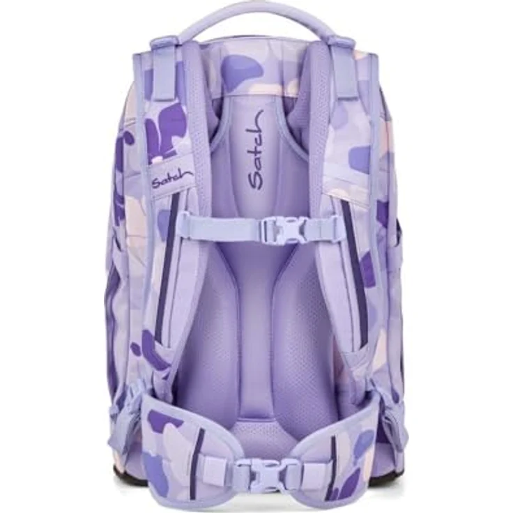 Satch pack Schulrucksack Set 2tlg. inkl. Schlamperbox mit 3D Soft-Mesh Rückensystem, Lilac Blossom, 30 Liter – Bild 4