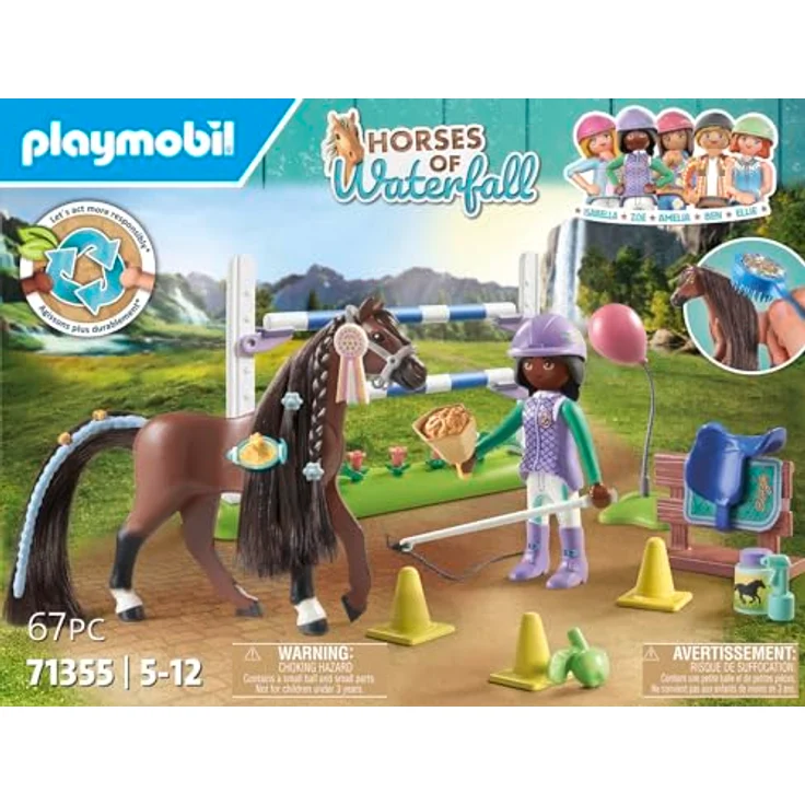 Playmobil® Konstruktions-Spielset Zoe & Blaze mit Turnierparcours (71355), Horses of Waterfall, (67 St), teilweise aus recyceltem Material – Bild 4