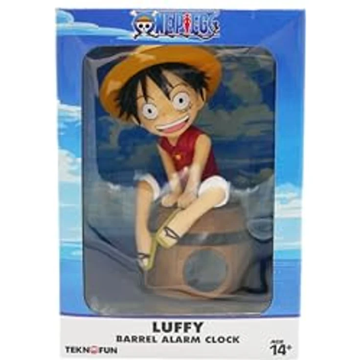 Teknofun One Piece - Luffy Na Beczce, LED Wecker mit klarer Anzeige und batteriebetriebenem Mechanismus, 17 cm – Bild 5