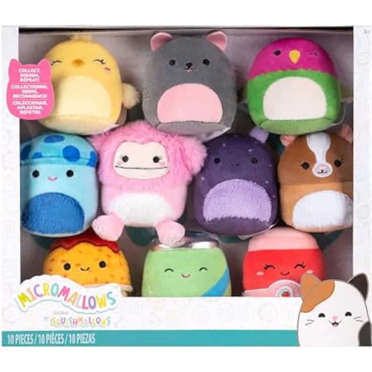 Squishmallows Micromallows SQMM0125-10er Pack, 10 superweiche Mini-Plüschfiguren, 6,5 cm, Na'Ima, Ankur, Nestor, Brina, Aphrodite, Oha, Aimee, Janna, Garret, Gist – Bild 4