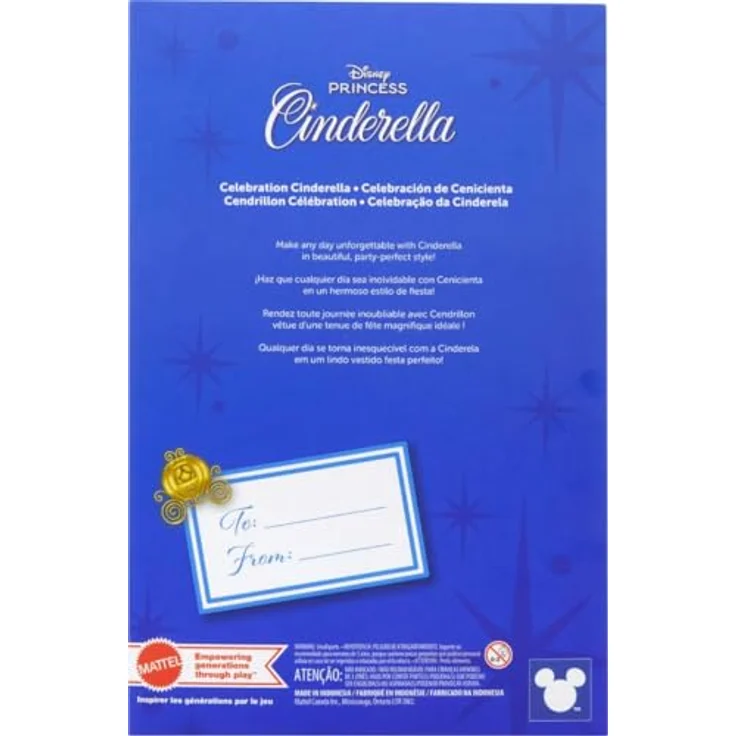 Mattel® Disney Prinzessin Cinderella Anziehpuppe, Modepuppe mit festlichem Kleid und Geschenkbox, JCR78, 30 cm, für Kinder und Sammler – Bild 6