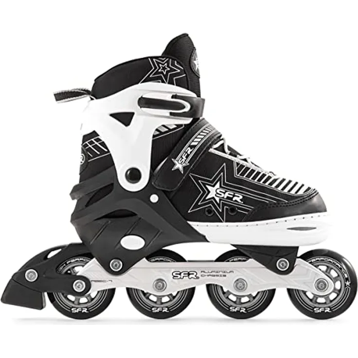 SFR Pulsar, Unisex Kinder Einstellbar Inline Skates Schlittschuhe, Grau Plata, 30.5-34 EU