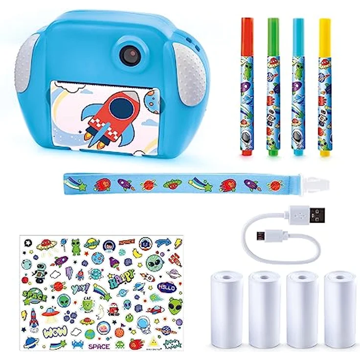 Canal Toys Appareil Photo Instantane, Kinderkamera mit 12 MP Auflösung und 1080p Videoaufnahme, blau – Bild 9