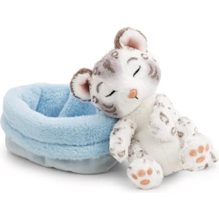NICI Kuscheltier Schneeleopard 12cm schlafend im Körbchen, weiß - weiches Plüschstofftier zum Kuscheln und Spielen, ideal als Geschenk für Kinder und Erwachsene, Modell 62871 – Bild 3