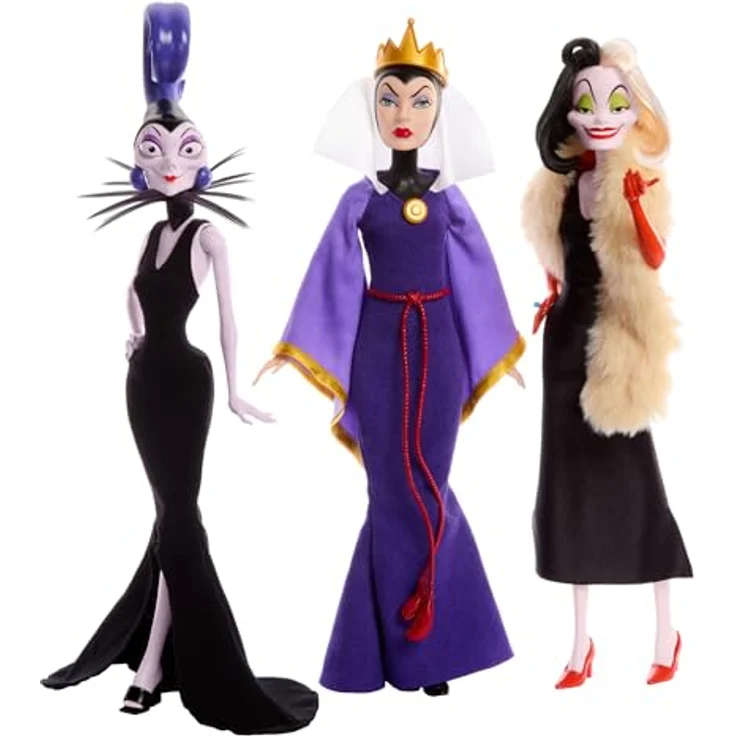 Mattel® Anziehpuppe Disney Villains, Cruella de Vil mit schwarzem Kleid und Accessoires, für Sammler und Kinder ab 3 Jahren, HRF56 – Bild 5