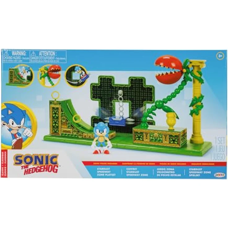 Jakks Pacific Sonic the Hedgehog Stardust Speedway Zone Spielset, inkl. 6,5 cm Figur, detailreiche Nachbildung für kreative Abenteuer – Bild 5