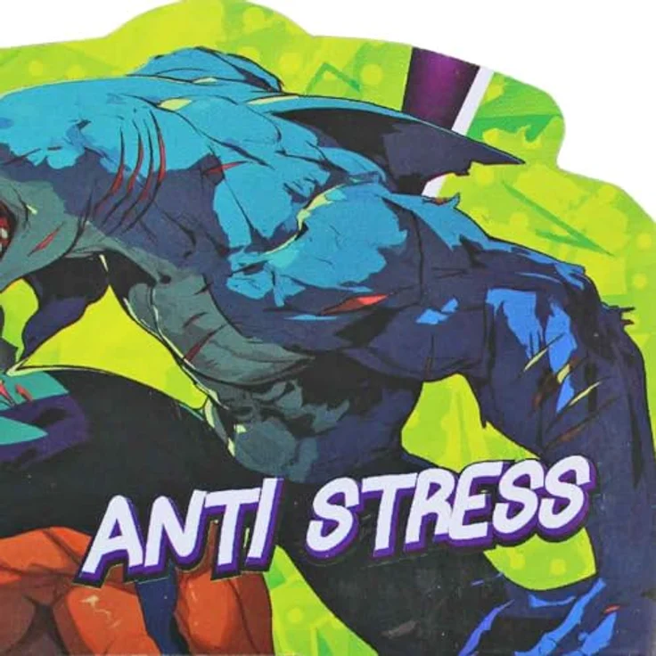 BEMIRO BrainBoooom Predator Anti-Stress-Figur, dehnbare Actionfigur im Hai-Design, 22 cm, Grau mit Orange, ideal zum Stressabbau – Bild 5