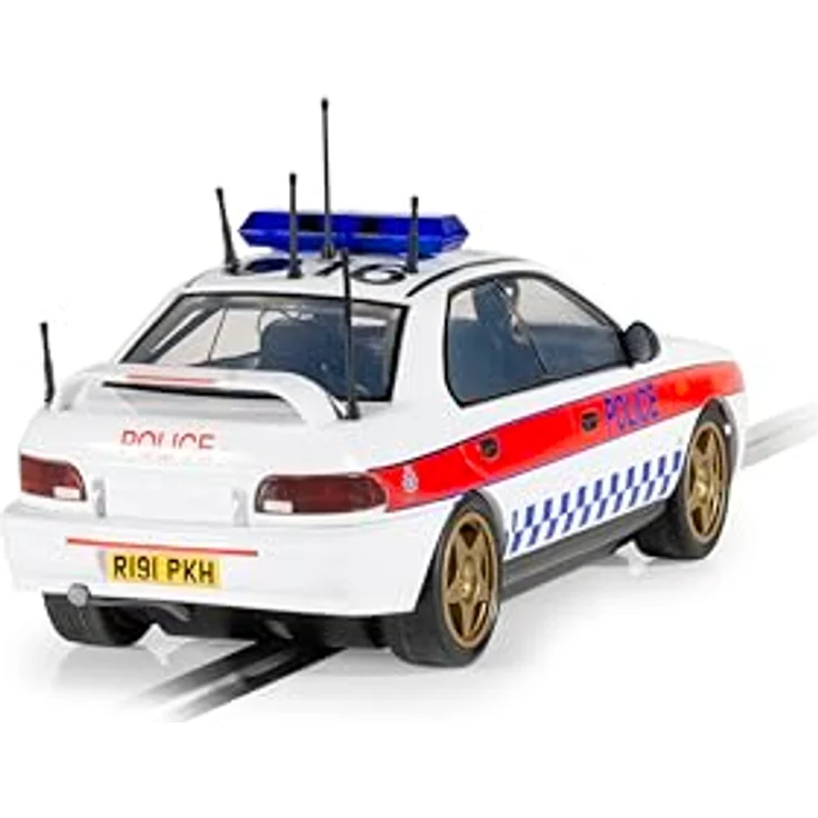 Scalextric C4429 Subaru Impreza WRX - Police Edition Slotcar mit funktionierenden Lichtern und DPR – Bild 4
