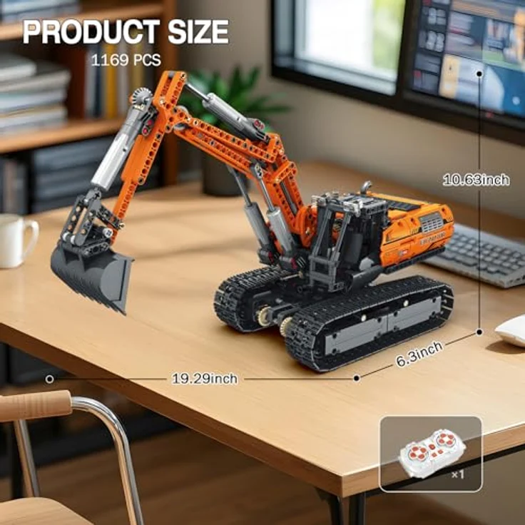 Reobrix 22003 Ferngesteuerter Bagger Bausatz, APP-gesteuertes Ingenieurfahrzeug mit 1106 Klemmbausteinen, ideal für Jugendliche und Erwachsene ab 14 Jahren – Bild 5
