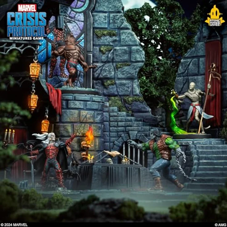 Atomic Mass Games AMGD2130 - Marvel: Crisis Protocol - Monsters Unleashed Character Pack, Erweiterung mit Dracula, Werewolf by Night, Lebender Mumie und Frankensteins Monster, für 2 Spieler ab 14 Jahren – Bild 5