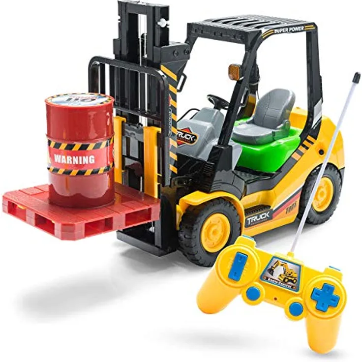 GOODS+GADGETS Ferngesteuerter RC Gabelstapler 1:10 R/C Modellbau Stapler Hoch-Hubwagen Funk Spielzeug 2,4 GHZ (Hubwagen)