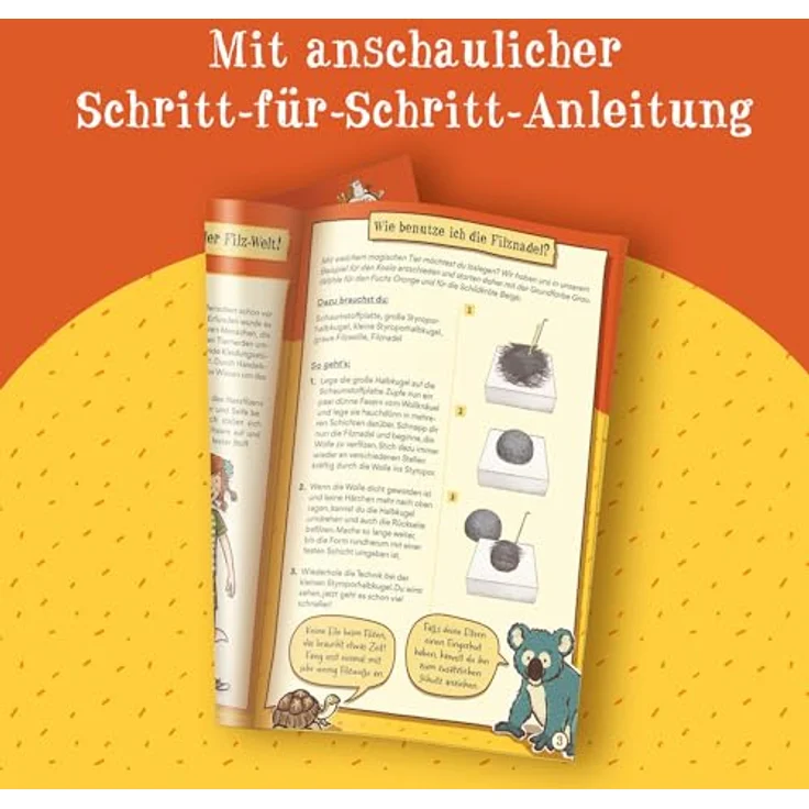 Kosmos Kreativset AllesKönnerKiste, Die Schule der magischen Tiere, Filzset mit Fuchs, Schildkröte und Koala für kreatives Basteln ab 8 Jahren – Bild 6