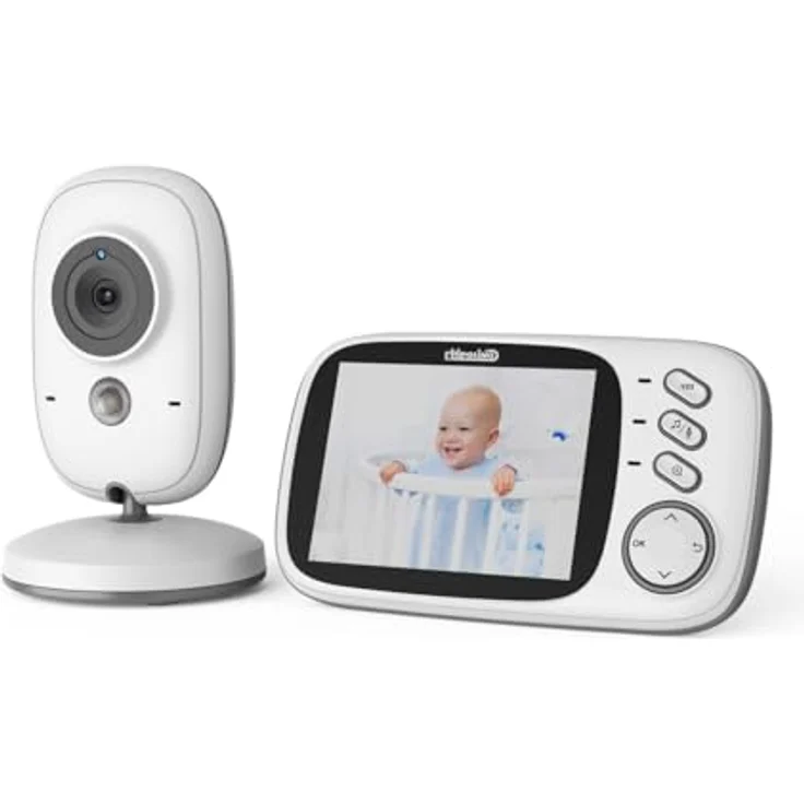 Chipolino Babyphone Polaris+ 3,2' IPS LCD Kamera, Temperatursensor, Alarm, weiß – Bild 4