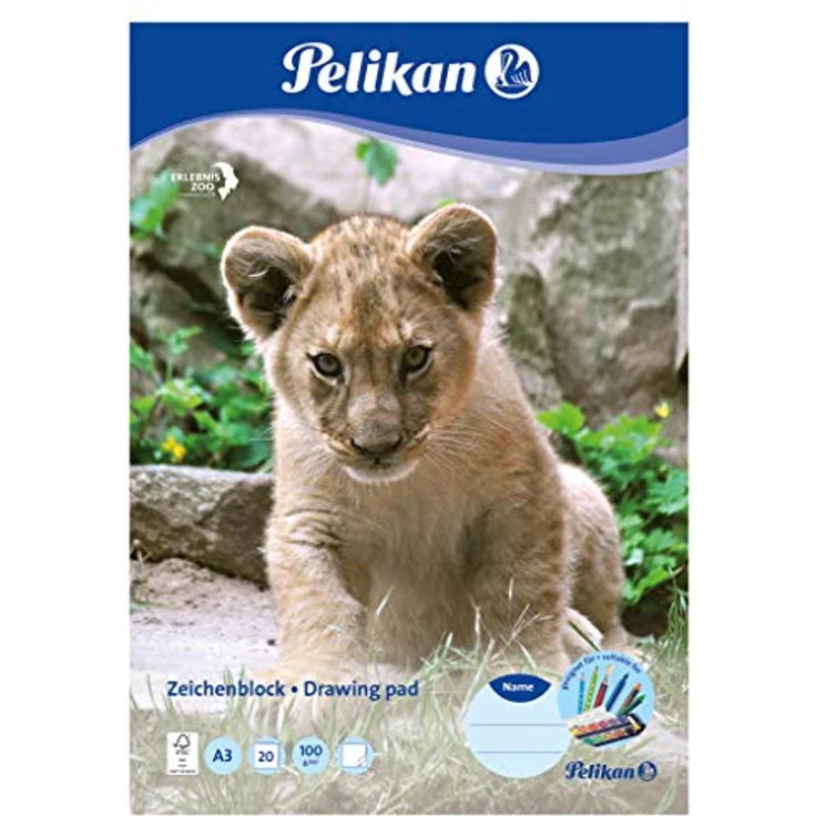 Pelikan Zeichenblock A3, 20 Blatt, 100 g/m², ideal für feuchte und trockene Maltechniken – Bild 4