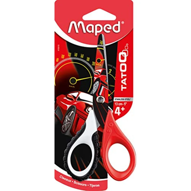 MAPED Papierscheren 470010, Craft Scissors Tatoo, 13 cm, Bedruckte Klingen, Abgerundete Spitze – Bild 4