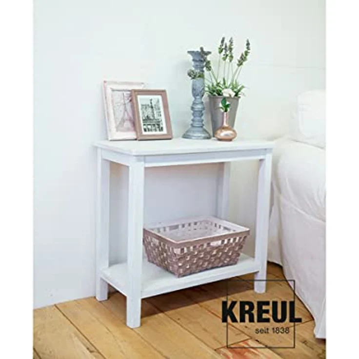 KREUL 75305 - Chalky Kreidefarbe im Set, 4 x 150 ml Farbe in Snow White, Mademoiselle Rosé, Sir Petrol und Noble Nougat, sanft - matte Farbe, cremig deckend, schnelltrocknend – Bild 3