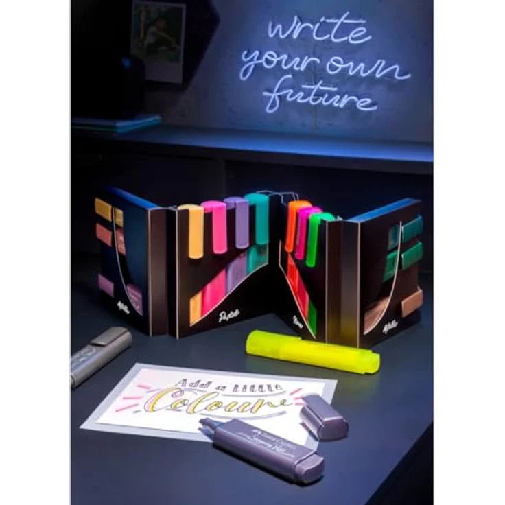 Faber-Castell Textmarker TL 46, 16er Deskset mit ergonomischem Design und breiter Farbpalette – Bild 4
