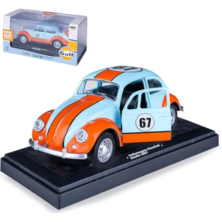 JAMARA 402601 Volkswagen Classical Beetle 1967 Diecast 1:36, hochwertiges Modellauto mit manuell öffnenden Türen und Rückzugmotor, Geschenkidee für Kinder – Bild 1