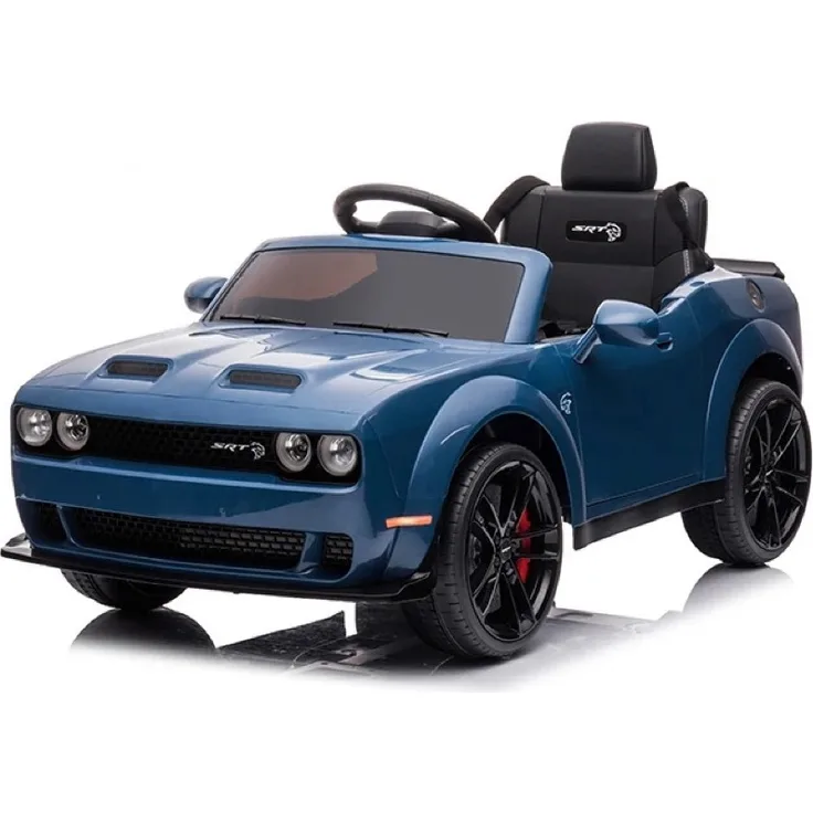 schnaeppchenmeile-online Kinder Elektroauto Dodge Challenger SRT, 2 Motoren+Sound+FB+LED blau