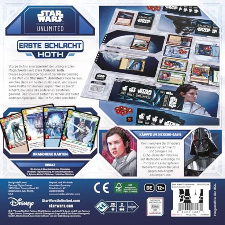 Asmodee Star Wars: Unlimited TCG – Erste Schlacht Hoth – Sammelkartenspiel-Starter-Set mit 2 vorgefertigten Decks, für Kinder und Erwachsene ab 12 Jahren, Deutsch, 20 Minuten Spielzeit – Bild 4