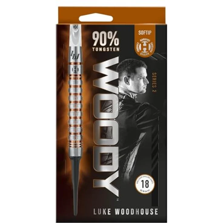 Harrows Luke Woodhouse G2 Softtip, Dartpfeile mit 90% Wolfram, Signature Predator-Ringgriff, Kupfer-Titannitrid-Beschichtung, 18 g – Bild 3