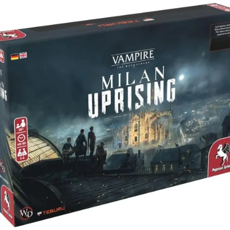 Pegasus Teburu: Vampire – The Masquerade: Milan Uprising, kooperatives Miniaturen-Brettspiel für 1-4 Spielende ab 18 Jahren, Premiumshop-exklusiv (Deutsch)