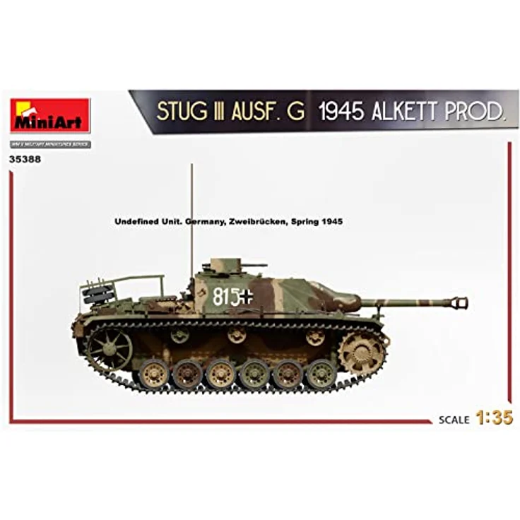 Mini art StuG III Ausf. G 1945 Alkett Prod., Modellfahrzeug im Maßstab 1:35 mit beweglichen Winterkettengliedern und detailgetreuen Photoätzteilen – Bild 15