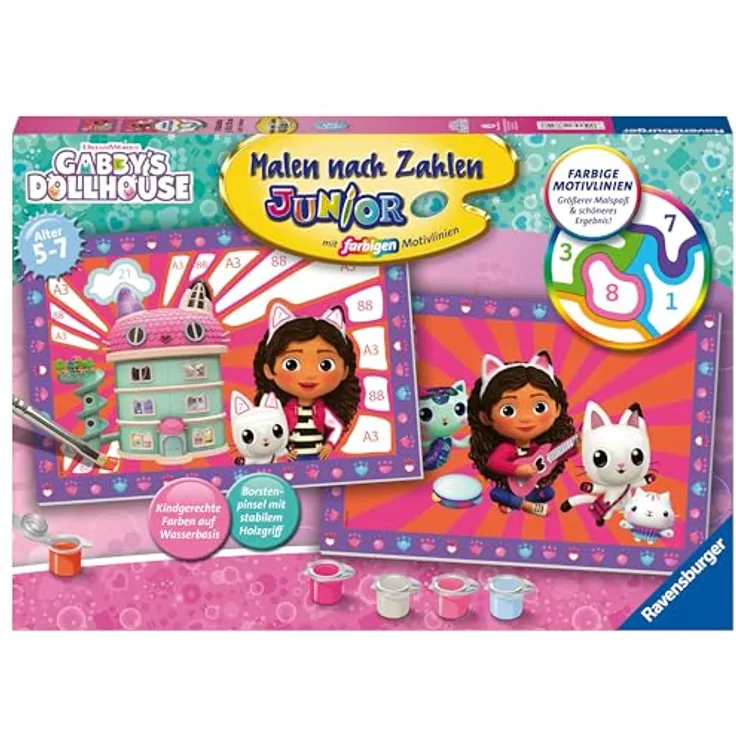Ravensburger Malen nach Zahlen 23754 - Gabby's Dollhouse - Kinder 5 - 7 Jahre