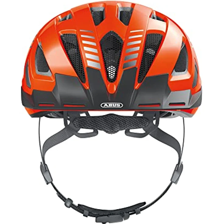 ABUS Stadthelm Urban-I 3.0 - Fahrradhelm mit Rücklicht, Schirm und Magnetverschluss - Orange, Größe S – Bild 2