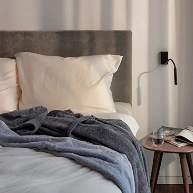 Möve Unisex-Bademantel Superwuschel Kapuze, Walkfrottee, Langform, ideal für Sauna & Spa, Uni – Bild 5