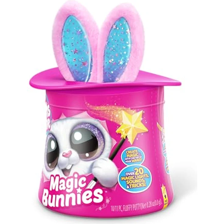 ZURU Pet's Alive Magic Bunny Surprise, interaktives Funktionsplüsch mit über 20 Zauberfunktionen, schwarz/rosa/weiß – Bild 3