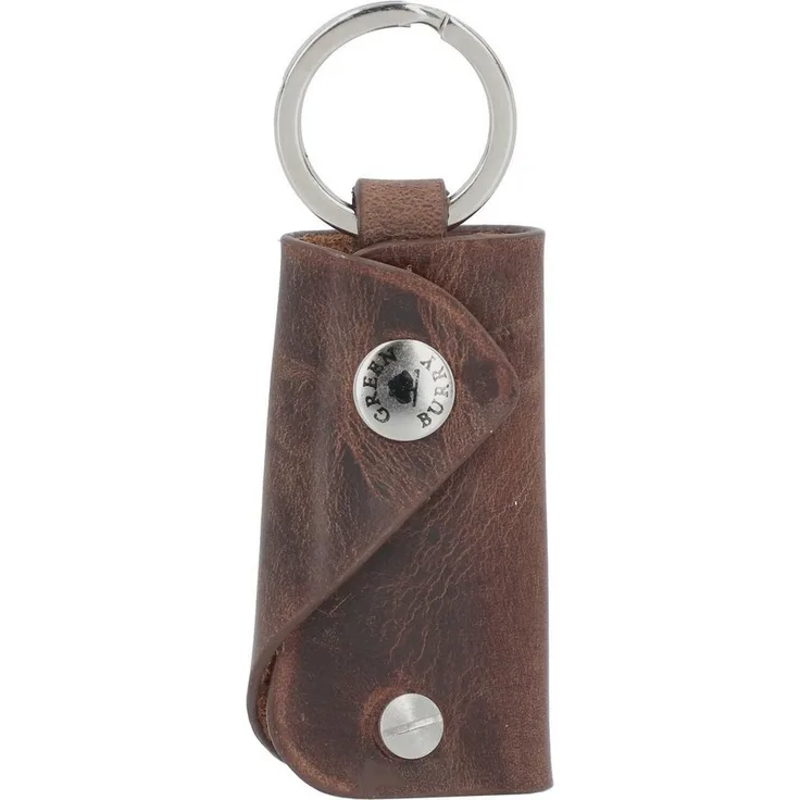 Greenburry Schlüsselanhänger Vintage, Leder mit Karabinerhaken, braun