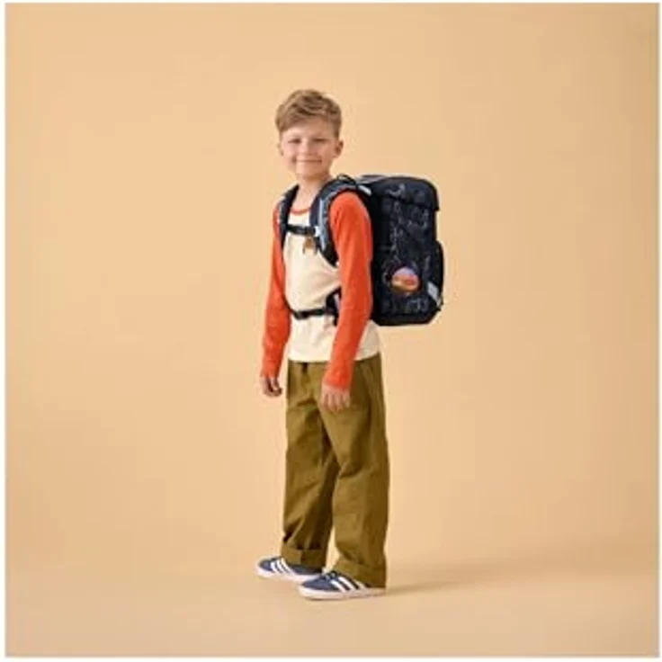 ergobag cubo Light Set, ergonomischer Schulranzen 6-teilig, extra leicht 860 g, inklusive Kletties und Reflektoren, recycelte PET-Flaschen – Bild 2