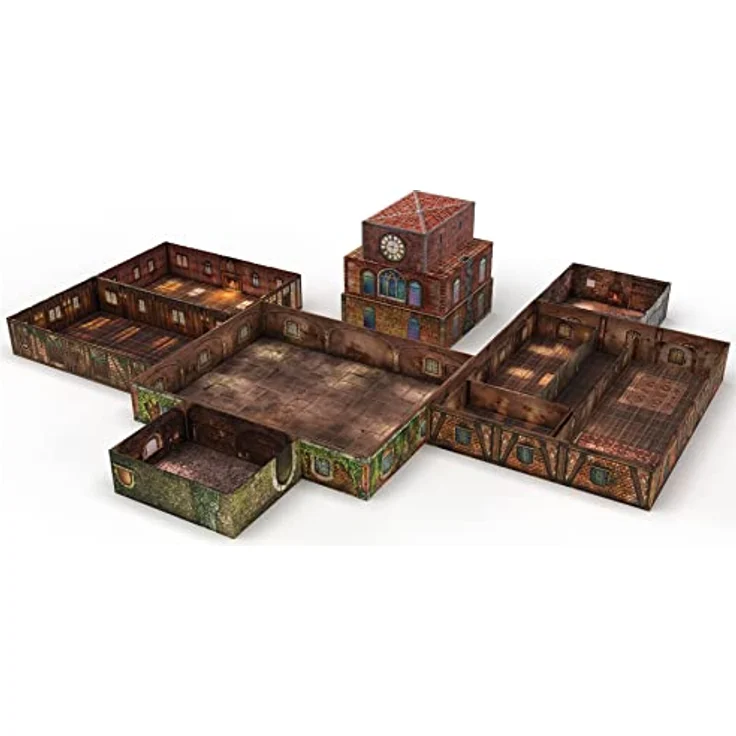 Gale Force Nine GF9TFD03 Tenfold Dungeon: The Town, Einheitsgröße Miniaturenspiel aus Cardstock, Mehrfarbig – Bild 2