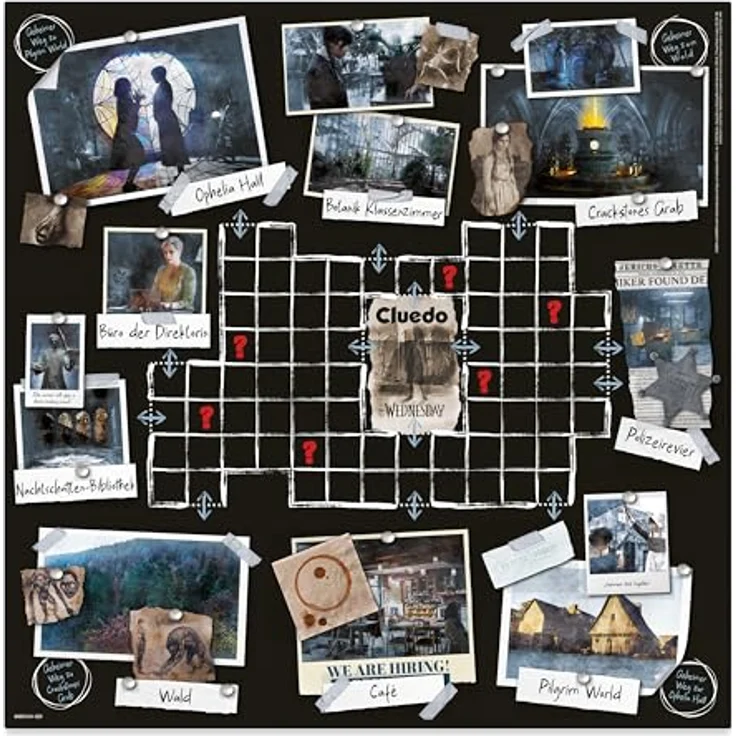 Winning Moves Cluedo Wednesday Edition, Detektiv Krimi Brettspiel für 2-6 Spieler ab 12 Jahren, mit 6 Charakterfiguren aus der Serie – Bild 4