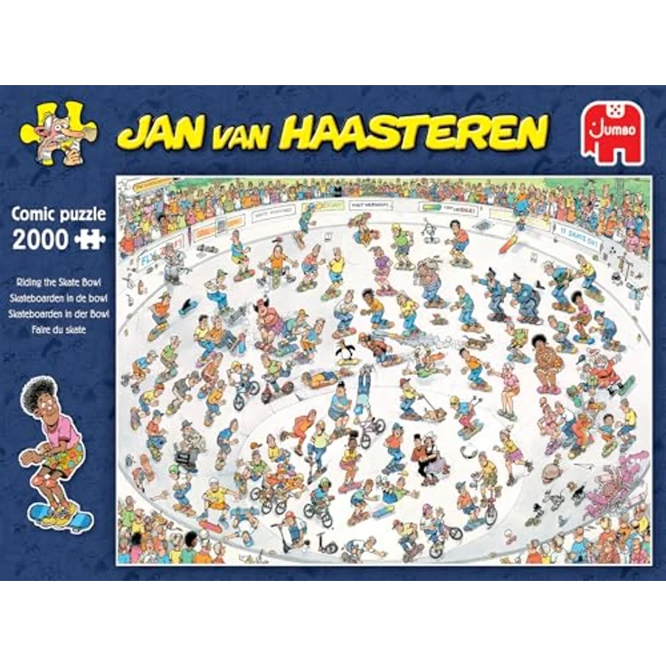 Jumbo Jan Van Haasteren – Skate Machen – Riding The Skate – Puzzle für Erwachsene – 2000 Teile – 100% recycelter Karton – Lustige Illustrationen – Bild 2