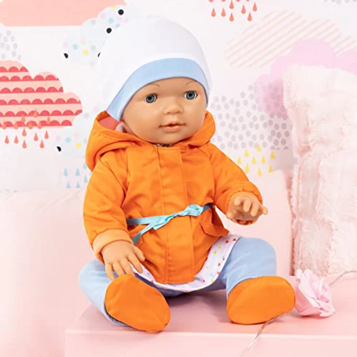Bayer Puppenkleidung Kleid/Hose orange (Set, 5-tlg) - Fröhlicher Farbmix, leichtes Anziehen – Bild 3