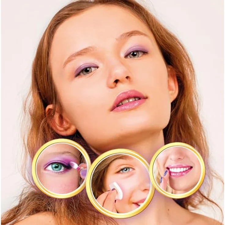 Clementoni Make-up-Spiegel Deluxe - Runder Schminkspiegel mit Beleuchtung, Make-up-Palette und Ablagen für Nagellacke, Fördert Kreativität im Beauty-Bereich, Ab 6 Jahren, Trendiges Design – Bild 5