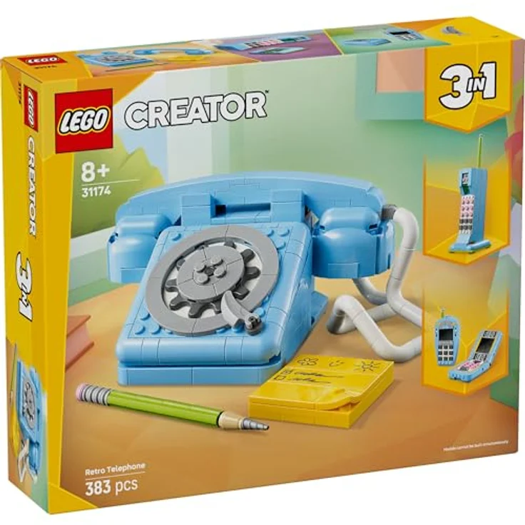 LEGO Creator 31174 Retro-Telefon, 3-in-1 Set mit 383 Teilen, nostalgisches Wählscheibentelefon aus den 1960ern – Bild 3
