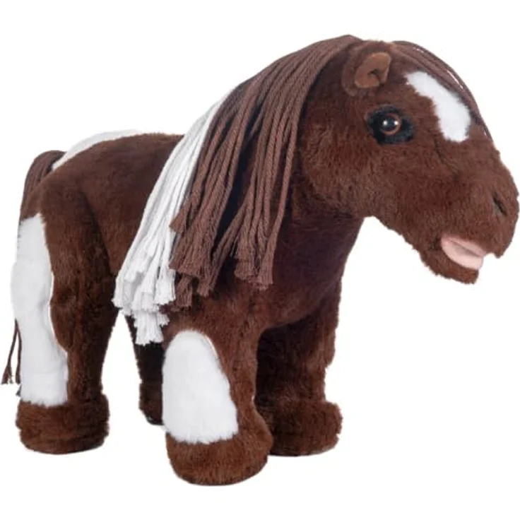 HKM Kids Kuscheltier Pinto -Cuddle Pony- aus hochwertigem Kunstfell, handgemacht, 28 cm, 600g – Bild 2