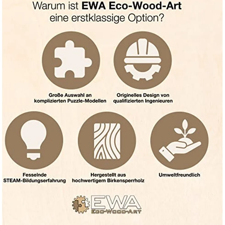 EWA Eco-Wood-Art - 3D-Holzpuzzle für Jugendliche und Erwachsene - Traktor BELARUS-82 - DIY-Bausatz, Selbstmontage, kein Kleber erforderlich - 269 Stück, Tractor BELARUS-82, Hellblau – Bild 7