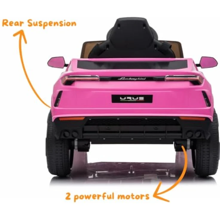 Vrooomy Lamborghini Urus Kinder Elektroauto 12V mit Fernbedienung, geeignet für 1-6 Jahre, rosa, 3-6 km/h, MP3-Player, Sicherheitsgurte, 90% vormontiert – Bild 6