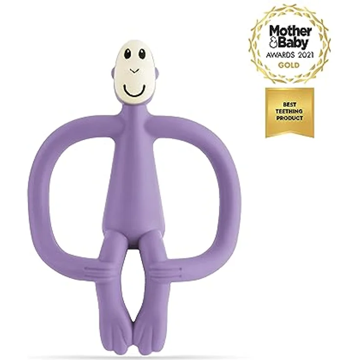 Matchstick Monkey Antimikrobieller Beißring/Zahnungshilfe/Gel-Applikator für wundes Zahnfleisch/BPA-frei/leicht zu greifen/ab 3 Monaten/Affe Original lila - Preisvergleich – Bild 5