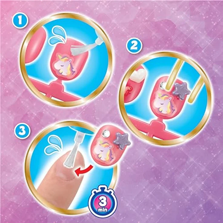 Aquabeads Kreativset Nagelstudio Starter Set, mit 8 farbigen Fingernägeln und über 60 Nageldesigns, inkl. Dekorationen und Stickern – Bild 4