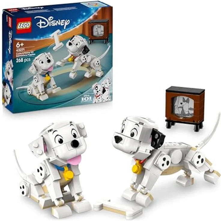 LEGO Disney Classic 43271, Die Welpen Lucky und Penny aus 101 Dalmatiner, Bausatz mit 268 Teilen für Kinder ab 6 Jahren, Mehrfarbig – Bild 1