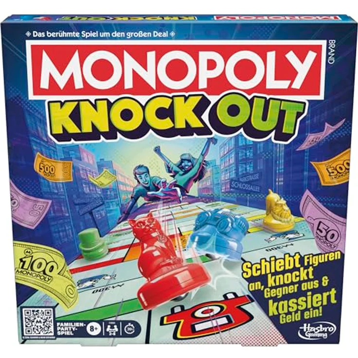 Hasbro Monopoly Knockout, Familienspiel mit aktivem Spielspaß – Bild 2